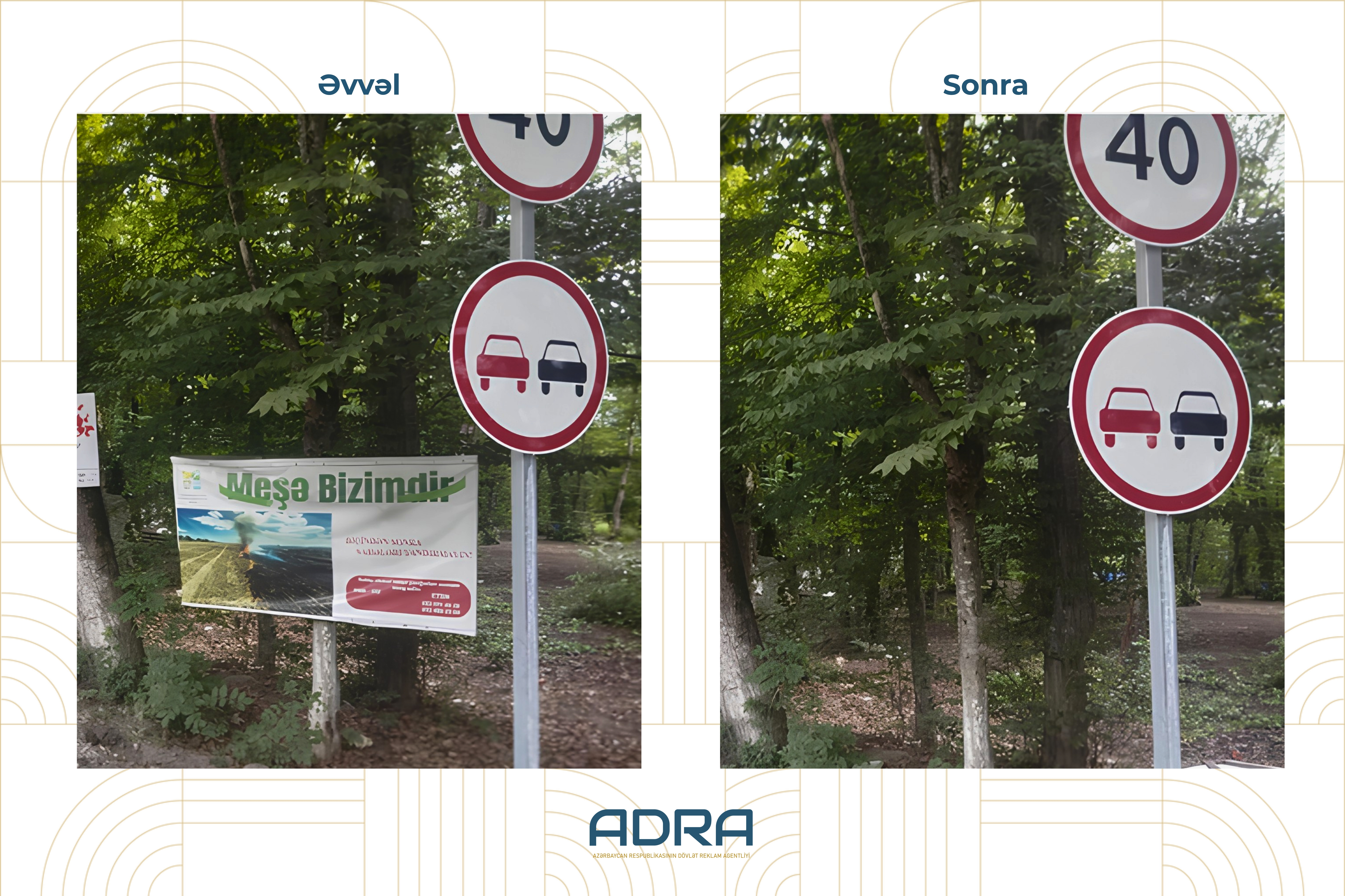  ADRA ağacların üzərinə vurulmuş yüzlərlə reklam qurğusunu demontaj edib