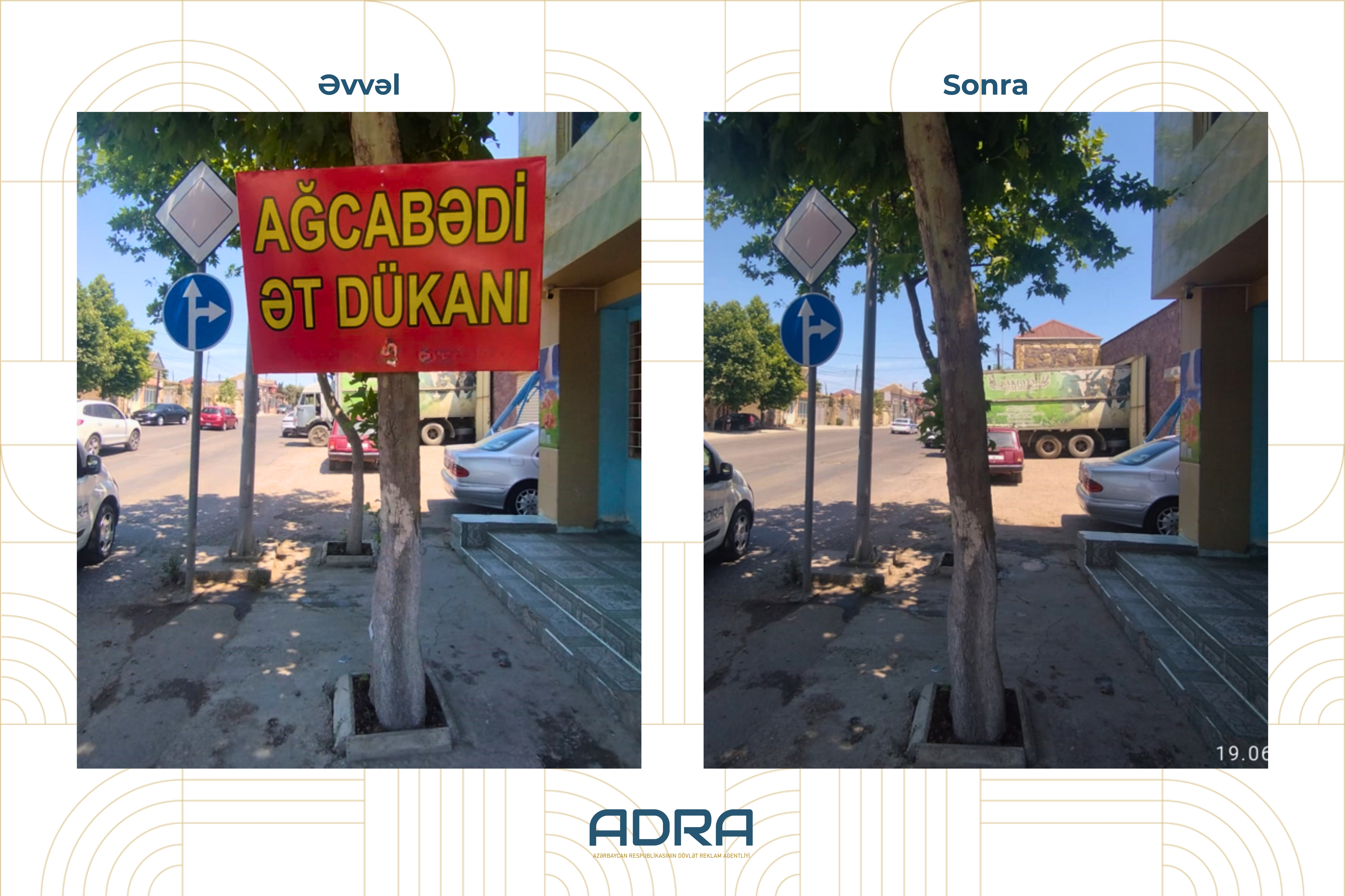  ADRA ağacların üzərinə vurulmuş yüzlərlə reklam qurğusunu demontaj edib